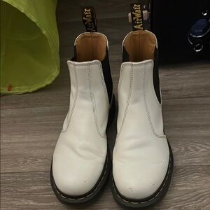 Dr. Martens White and Black Chelsea Boots